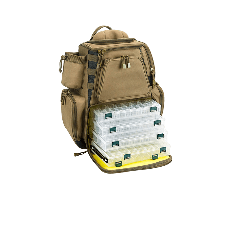 Fishing Backpack With Tackle Boxes Backpack 4-Tray Storage